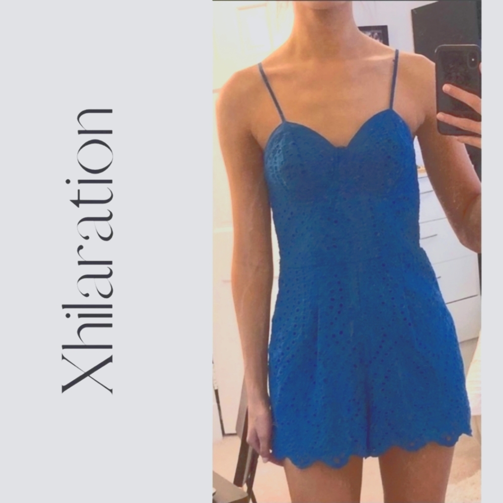 🆕Target's Blue Eyelet Lace Romper with tags.